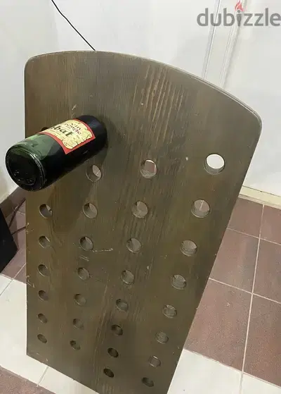 vintage big solid wood wine rack art deco