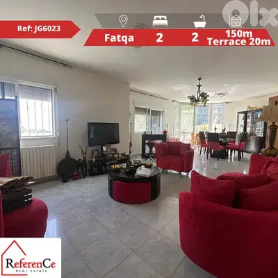 Furnished apartment + terrace in Fatqa شقة مفروشة + تراس في فتقا