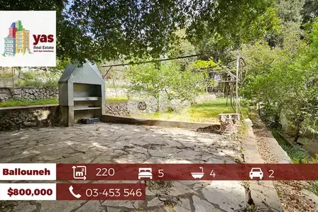 Ballouneh 220m2 | 1150m2 Land | Well Maintained | Calm Area | TO