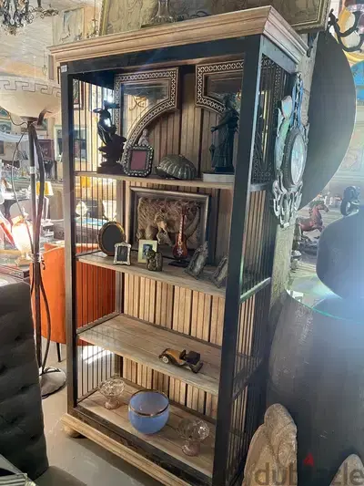 solid wood library book shelf with ferfoge
