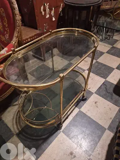 طاولة عرباية مشروب إسبانية مميزة برونز ناعم انتيك trolley