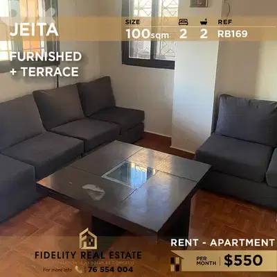 Apartment for rent in Jeita RB169 شقة مفروشة للإيجار في جعيتا