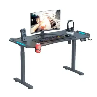 electric Adjustable height 120cm and 140cm rgb gaming desk