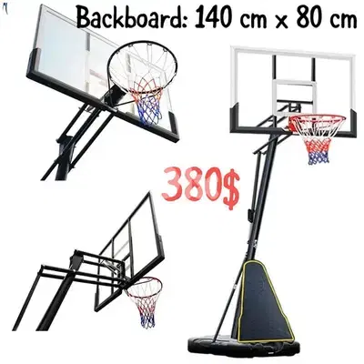 Portable Adjustable Basketball hoop 140 cm x 80 cm