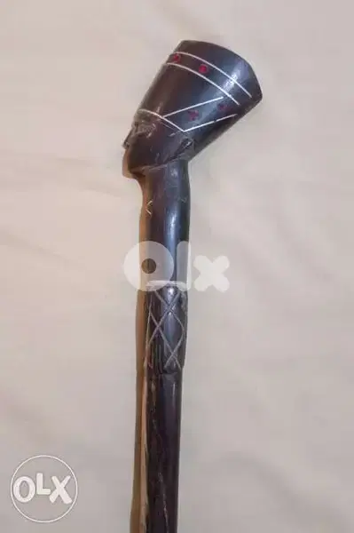 Antique Shoe Horn with head of queen Nefertiti in genuine buffalo horn