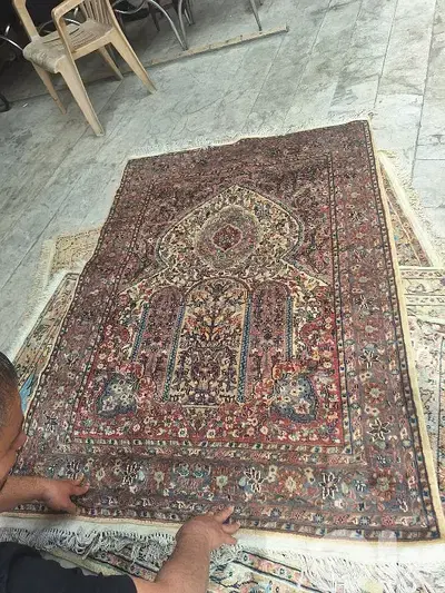 سجادة حرير عجمية حياكة يد قياس ١٣٠ بي ١٨٠ سعر مغري