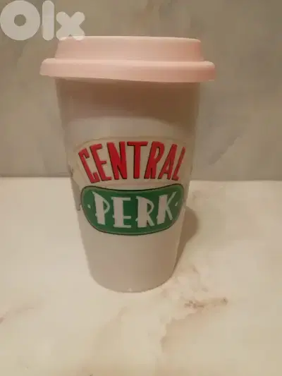 Central Perk "FRIENDS" TV show promotional ceramic mug silicone lid 15