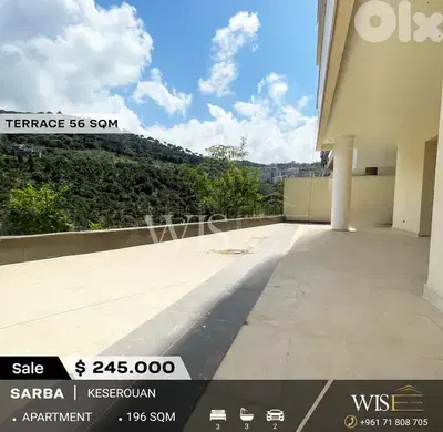 196 SQM Apartment for SALE in Daher Sarba !