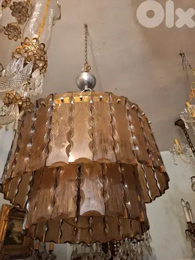 Italian Zero Quattro-Fontana Arte Frosted Glass Chandelier