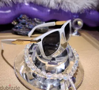 PRADA WHITE AND GOLD luxury women sunglasses