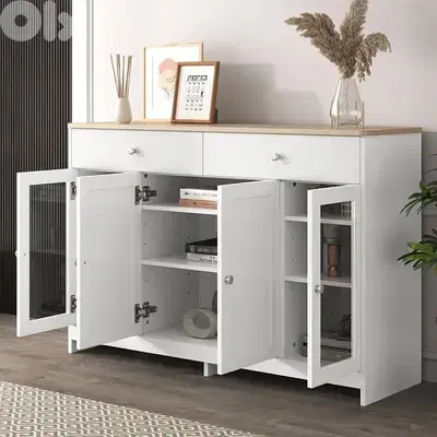 White wood grain sideboard