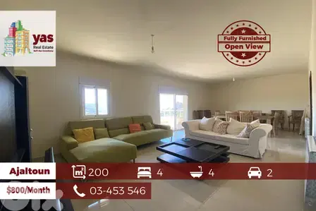 Ajaltoun 200m2 | Furnished | Rent | Excellent Condition | View | KHS |