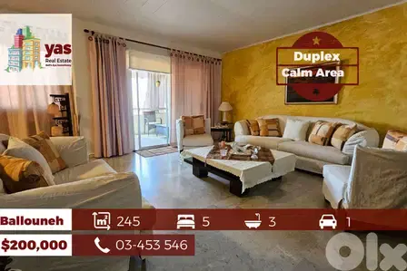 Ballouneh 245m2 | Duplex | High End | Private Street | TO/PA/NA Ballouneh 245m2 | Duplex | High End | Private Street | TO/PA/NA