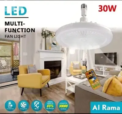 fan with led light and remote E27