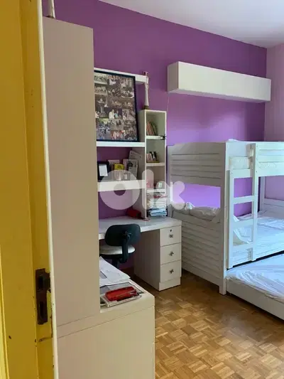 Wooden French Triple deck Bed + 2 bookshelves + 2desks + shoes Cabinet