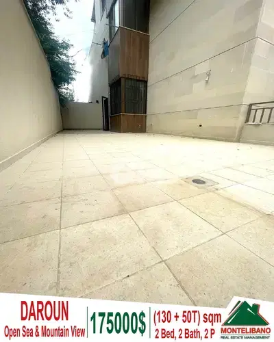 130 sqm Apartment For Sale in Daroun with 50 sqm Terrace and View !!!