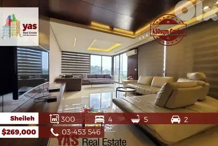 Sheileh 300m2 Duplex + 450m2 Garden | High-End | Panoramic View |