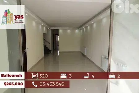 Ballouneh 320m2 | Duplex | New | Upgraded | Sea View |