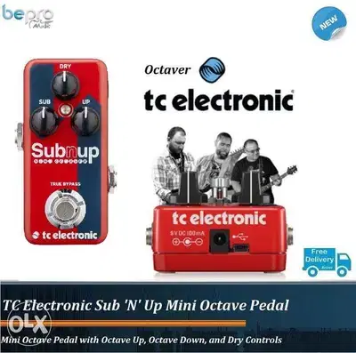 TC Electronic Sub 'N' Up Mini Octave Pedal for Guitar, Octaver