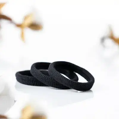 hair tie , 3pc / pk , black & pink color