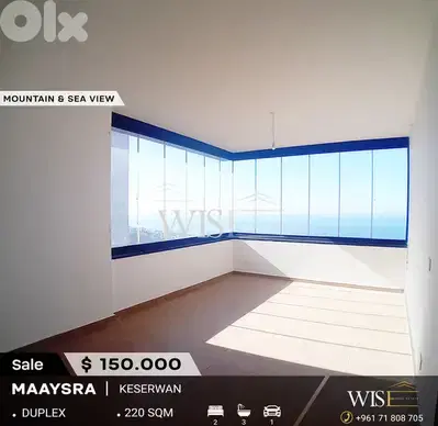 220 SQM Duplex for SALE in Maaysra!