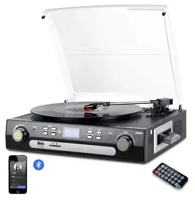 DIGITNOW Bluetooth Record Player with Stereo Speakers,/4$ delivery