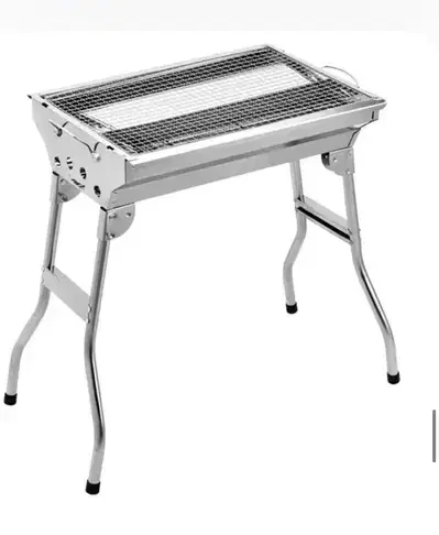 Foldable portable grill for outdoor travel