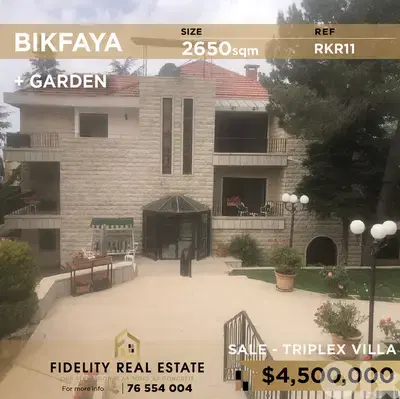 Triplex Villa for sale in Bikfaya RKR11 فيلا ثلاثية الطوابق للبيع