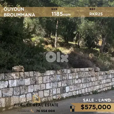 Land for sale in Ouyoun Broummana RKR25 أرض للبيع في عيون برمانا