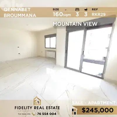 Apartment for sale in Qennabet Broummana RKR29 شقة جديدة للبيع