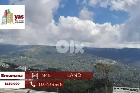 Broumana 945m2 | Land for Sale | Zone 20/40 | Open View |PA |