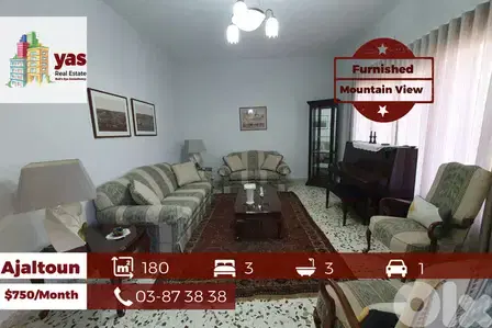 Ajaltoun 180m2 | Furnished | Classic | Well Maintained | KH/EL