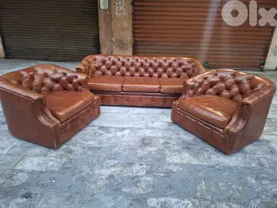 salon chesterfield genuine leather buffalo original England