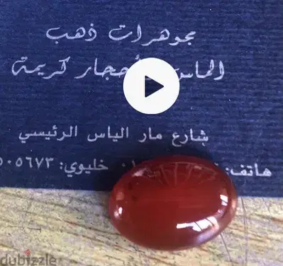 حجر كريم من العقيق الطبيعي يحمل اقدام حشرات في الداخل وزن عشرة قيراط و