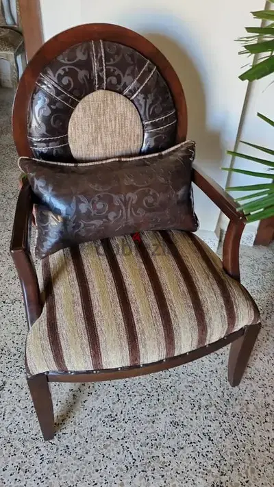 2 brown arm chair