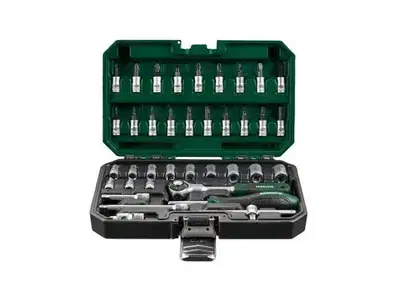 parkside socket set with swivel head ratchet