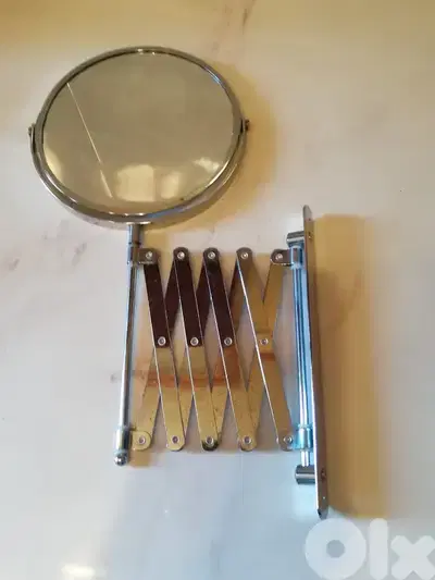 Brushed Nickel Wall Mount Makeup Mirror 1X 3X Magnifying Double Sided