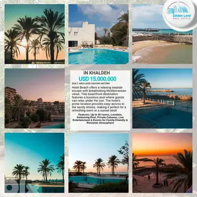 Hotel Beach in Khaldeh, Aley with Breathtaking Mediterranean View