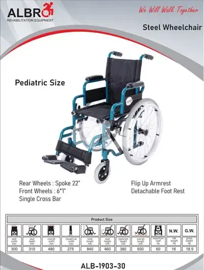 Steel pediatric wheelchair