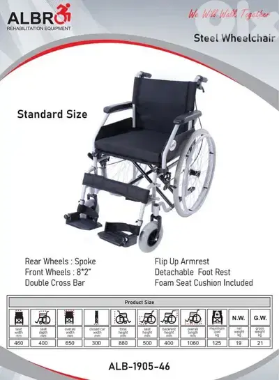 Manual wheelchair with brakes