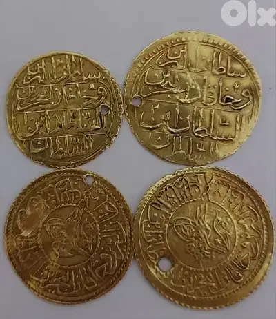 set of 4 Ottoman Gold Coins year 1187,1203,1223 AH  weight 9.3 grams
