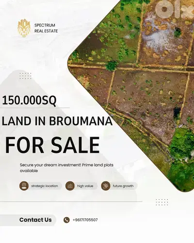 MASSIVE 150000Sq PLOT FOR SALE IN BROUMMANA PRIME