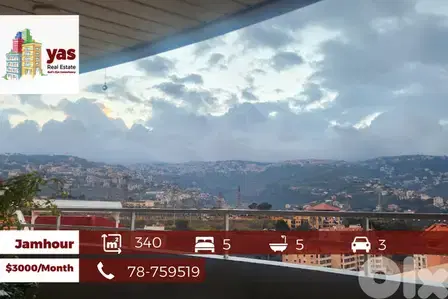 Jamhour 340m2 | Terrace 16m2 | Rent |Pool | Prime Location | View | PA