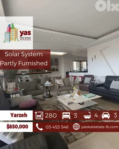 Yarzeh 280m2 | Partly Furnished | Solar System | Dead End Street | AA