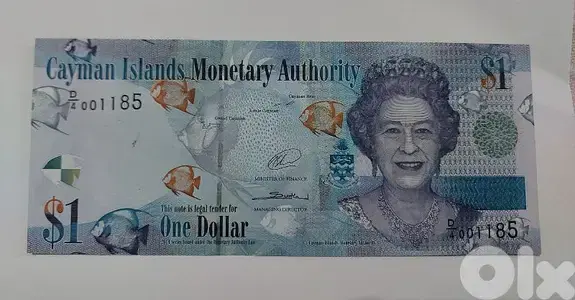 Cayman Islands One Dollar Banknote Memorial for Queen Elizabeth II Cayman Islands One Dollar Banknote Memorial for Queen Elizabeth II