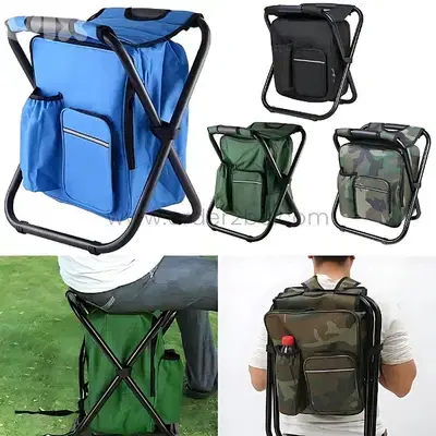Portable Backpack Chair – Fold-Out Seat & Cooler for Camping (150 kg) Portable Backpack Chair – Fold-Out Seat & Cooler for Camping (150 kg)