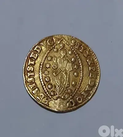 Jesus Christ Gold coin Ducat Venice Italy 3.3 gr year around 1290 AD
