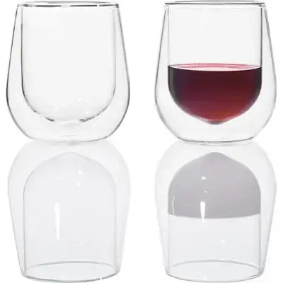 Ernesto Double-Walled Glass Set Of 2 Pcs 290 ml - طقم أكواب زجاج مزدوج