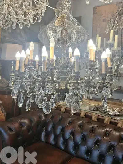 large bronze czech chandelier
