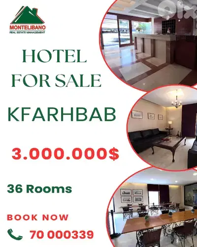 Prime Location Hotel For Sale in Kfarhbab !!!